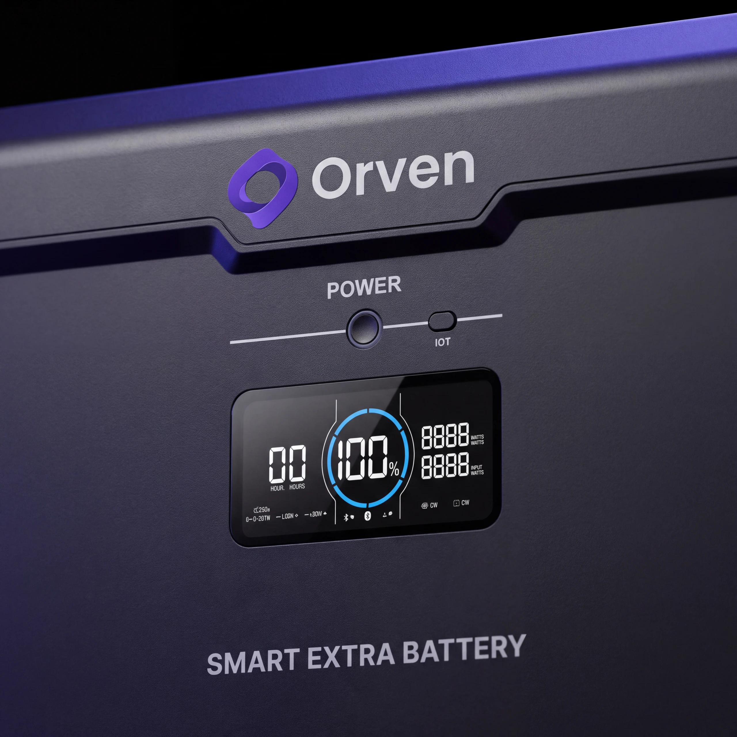 Orven Stack B5 Ek Batarya'nın LCD ekranı, yakından
